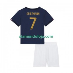Camisola França Griezmann 7 Criança Equipamento Primeiro Copa do Mundo 2022 Manga Curta